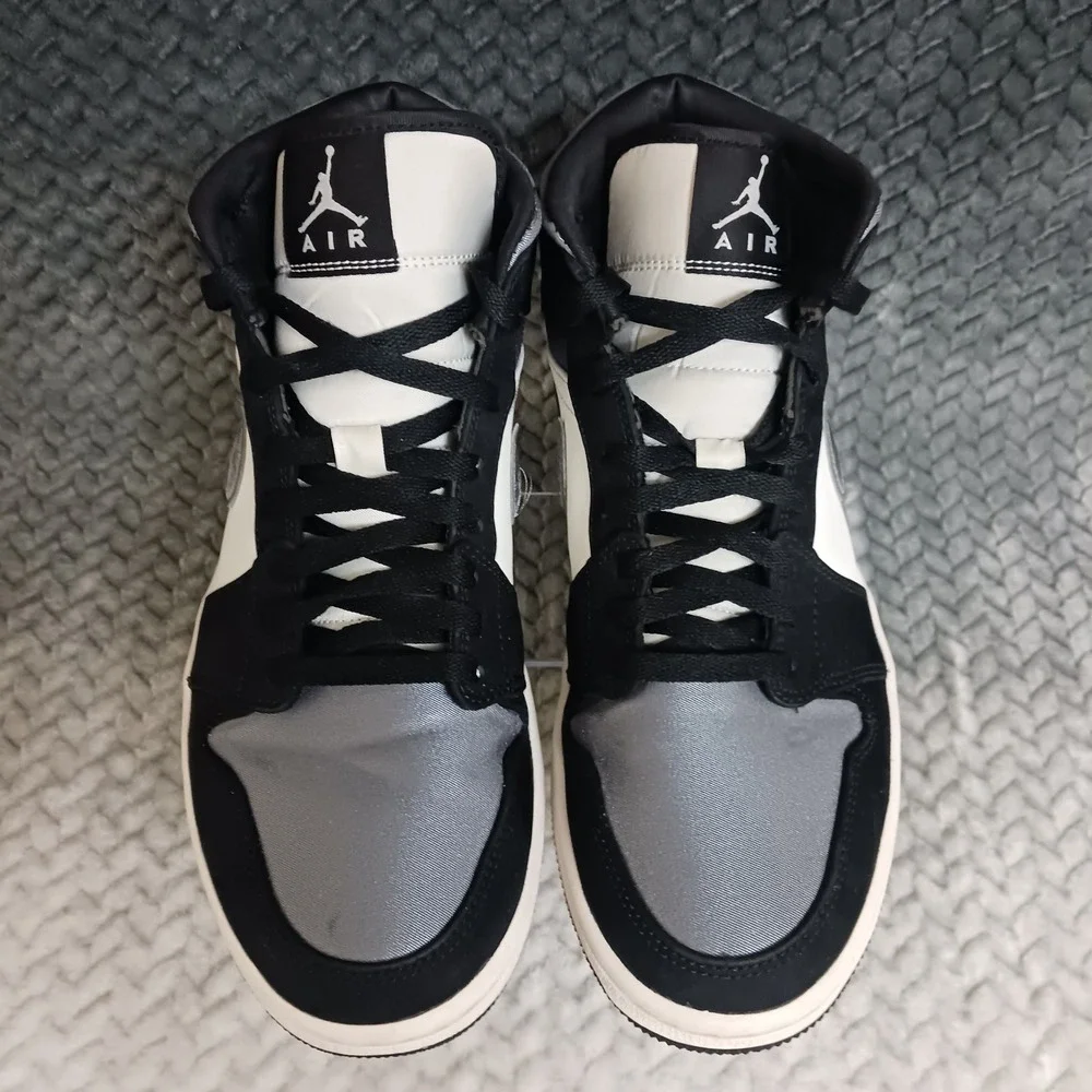 Nike Air Jordan 1 SE Mid Men's Basketball Shoes Satin Smoke Grey Sneakers Sz 9.5